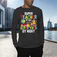 Super Teacher By Day Super Tired By Night Men's Long Sleeve T-Shirt, gift for family, gift for coworker
