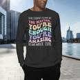 Teacher Dear Students Behind Me 1st Day Of School On Back Men's Long Sleeve T-Shirt, gift for family, gift for coworker