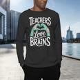 Teacher Halloween Shirt Women Men Teachers Love Brains Men's Long Sleeve T-Shirt, gift for family, gift for coworker Teacher Halloween Shirt Women Men Teachers Love Brains Men's Long Sleeve T-Shirt, gift for family, gift for coworker