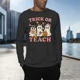 Teacher Halloween Trick Or Teach Cute Ghost Coffee Pumpkins Men's Long Sleeve T-Shirt, gift for family, gift for coworker