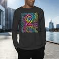 Tie Dye 2nd Grade Typography Team Second Grade Teacher Men's Long Sleeve T-Shirt, gift for family, gift for coworker