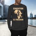 History Education Is Freedom African Map Black Teacher Men's Long Sleeve T-Shirt, gift for family, gift for coworker History Education Is Freedom African Map Black Teacher Men's Long Sleeve T-Shirt, gift for family, gift for coworker