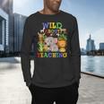 Wild About Teaching Safari Jungle School Teacher Men's Long Sleeve T-Shirt, gift for family, gift for coworker
