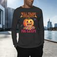 Will Trade Students For Candy Teacher Cute Halloween Pumpkin Men's Long Sleeve T-Shirt, gift for family, gift for coworker Will Trade Students For Candy Teacher Cute Halloween Pumpkin Men's Long Sleeve T-Shirt, gift for family, gift for coworker