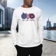 American Flag Teach Love Freedom Preschool Teacher 4th July Men's Long Sleeve T-Shirt, gift for family, gift for coworker