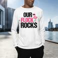 Our Flock Rocks Flamingo Mother's Day Teacher Men's Long Sleeve T-Shirt, gift for family, gift for coworker