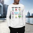 God Says Im Teacher Christian Back To School Religious Men's Long Sleeve T-Shirt, gift for family, gift for coworker God Says Im Teacher Christian Back To School Religious Men's Long Sleeve T-Shirt, gift for family, gift for coworker