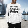 Halloween History Teacher Prisoner Costume Men's Long Sleeve T-Shirt, gift for family, gift for coworker