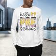 Hello Pre-K Preschool Back To School First Day Teacher Kids Men's Long Sleeve T-Shirt, gift for family, gift for coworker