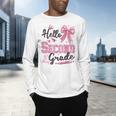 Hello Second Grade First Day Of School Coquette Teacher Girl Men's Long Sleeve T-Shirt, gift for family, gift for coworker