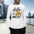 I'm Just Here To Get Messy Art Teacher Artist Painting Men's Long Sleeve T-Shirt, gift for family, gift for coworker