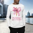 I'm Literally Just a Teacher Pencil Coquette Bow School Men's Long Sleeve T-Shirt, gift for family, gift for coworker I'm Literally Just a Teacher Pencil Coquette Bow School Men's Long Sleeve T-Shirt, gift for family, gift for coworker