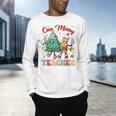 One Merry Teacher Groovy Christmas Tree Pjs Xmas Teacher Men's Long Sleeve T-Shirt, gift for family, gift for coworker