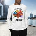 One Thankful Teacher Thanksgiving TurkeyCute Pencil Men's Long Sleeve T-Shirt, gift for family, gift for coworker