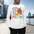 P Is For Pre-K Teacher Pencil Apple Back To School Men's Long Sleeve T-Shirt, gift for family, gift for coworker P Is For Pre-K Teacher Pencil Apple Back To School Men's Long Sleeve T-Shirt, gift for family, gift for coworker