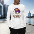 Spooky Paraprofessional Life Halloween Messy Bun Teacher For Men Women Men's Long Sleeve T-Shirt, gift for family, gift for coworker Spooky Paraprofessional Life Halloween Messy Bun Teacher For Men Women Men's Long Sleeve T-Shirt, gift for family, gift for coworker