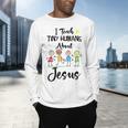 I Teach Tiny Humans About Jesus Sunday School Teacher Men's Long Sleeve T-Shirt, gift for family, gift for coworker I Teach Tiny Humans About Jesus Sunday School Teacher Men's Long Sleeve T-Shirt, gift for family, gift for coworker