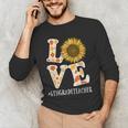 4th Grade Teacher Love Autumn Fall Sunflower Appreciation Men's Long Sleeve T-Shirt, novelty gifts, funny gifts