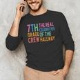 7th Grade Crew The Real Celebrities Of The Hallway Teacher Men's Long Sleeve T-Shirt, novelty gifts, funny gifts