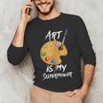 Art Is My Superpower Drawing Art Teacher Artists Men's Long Sleeve T-Shirt, novelty gifts, funny gifts