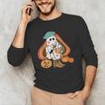 Art Teacher Painting Brushes Retro Pumpkin Ghost Artist Men's Long Sleeve T-Shirt, novelty gifts, funny gifts Art Teacher Painting Brushes Retro Pumpkin Ghost Artist Men's Long Sleeve T-Shirt, novelty gifts, funny gifts