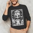 Artist Tarot Card Skeleton Painter Art Teacher Witchy Men's Long Sleeve T-Shirt, novelty gifts, funny gifts