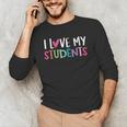 Back To School I Love My Students Teachers Women Boys Girls Men's Long Sleeve T-Shirt, novelty gifts, funny gifts