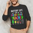 Battery Life Of a Preschool School Teacher School Week Men's Long Sleeve T-Shirt, novelty gifts, funny gifts