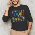 Battery Life Of A Teacher School Teacher Appreciation Men's Long Sleeve T-Shirt, novelty gifts, funny gifts