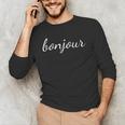Bonjour T Shirt French Language Saying Teacher Student Men Women Girls Kids Men's Long Sleeve T-Shirt, novelty gifts, funny gifts
