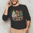 Book Tree All Is Calm Said No Teacher Ever Christmas Men's Long Sleeve T-Shirt, novelty gifts, funny gifts