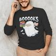 Books Halloween Librarian Teacher Reader Reading Book Lover Men's Long Sleeve T-Shirt, novelty gifts, funny gifts