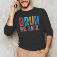 Bruh We Back Teachers Retro Back To School Boys Girls Kids Men's Long Sleeve T-Shirt, novelty gifts, funny gifts