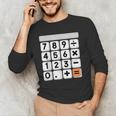 Calculator Easy Halloween Costume For Math Teacher Men's Long Sleeve T-Shirt, novelty gifts, funny gifts