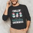 Chillin' With My Preschool Snowmies Teacher Christmas Men Women Kids Men's Long Sleeve T-Shirt, novelty gifts, funny gifts