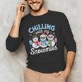 Chillin With My Snowmie Women Christmas Snowman Teacher Snow Men's Long Sleeve T-Shirt, novelty gifts, funny gifts Chillin With My Snowmie Women Christmas Snowman Teacher Snow Men's Long Sleeve T-Shirt, novelty gifts, funny gifts