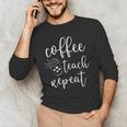 Coffee Teach Repeat Cute Costume Teacher Coffee Lover Men's Long Sleeve T-Shirt, novelty gifts, funny gifts