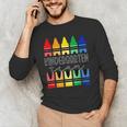 Colorful Crayon Kindergarten Team Tee For Teachers Students Men Women Kids Men's Long Sleeve T-Shirt, novelty gifts, funny gifts Colorful Crayon Kindergarten Team Tee For Teachers Students Men Women Kids Men's Long Sleeve T-Shirt, novelty gifts, funny gifts