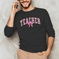 Coquette Bow Back To School First Day Teacher Men's Long Sleeve T-Shirt, novelty gifts, funny gifts