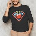 Cute Distressed Super Teacher Superhero Apple Men's Long Sleeve T-Shirt, novelty gifts, funny gifts Cute Distressed Super Teacher Superhero Apple Men's Long Sleeve T-Shirt, novelty gifts, funny gifts