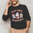 Cute Ghost Book Read More Books Teachers Halloween Men's Long Sleeve T-Shirt, novelty gifts, funny gifts