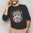 Cute Reading Owl Book Lover Teacher Librarian Bookworm Men's Long Sleeve T-Shirt, novelty gifts, funny gifts Cute Reading Owl Book Lover Teacher Librarian Bookworm Men's Long Sleeve T-Shirt, novelty gifts, funny gifts
