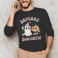 Daycare Boo Crew Groovy Halloween Floral Ghost Kid Teacher Men's Long Sleeve T-Shirt, novelty gifts, funny gifts