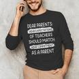 Dear Parents Your Expectations Of Teachers Should Match Men Women Men's Long Sleeve T-Shirt, novelty gifts, funny gifts Dear Parents Your Expectations Of Teachers Should Match Men Women Men's Long Sleeve T-Shirt, novelty gifts, funny gifts