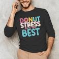 Donut Stress Just Do Your Best Teachers Testing Day For Men Women Girls Kids Men's Long Sleeve T-Shirt, novelty gifts, funny gifts