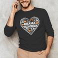 Drama Teacher Heart Pumpkin Ghost Halloween Kids Men's Long Sleeve T-Shirt, novelty gifts, funny gifts
