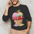 Dripping Apple Ice Cream Cone Cute Teacher Appreciation Men's Long Sleeve T-Shirt, novelty gifts, funny gifts Dripping Apple Ice Cream Cone Cute Teacher Appreciation Men's Long Sleeve T-Shirt, novelty gifts, funny gifts