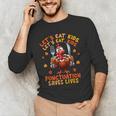 Eat Kids Punctuation Saves Lives Thanksgiving Turkey Teacher Men's Long Sleeve T-Shirt, novelty gifts, funny gifts