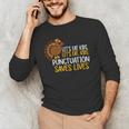 Lets Eat Kids Punctuation Turkey Thanksgiving Teacher Men's Long Sleeve T-Shirt, novelty gifts, funny gifts