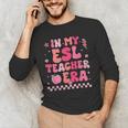 In My Esl Teacher Era Back To School ESL Teacher Groovy Men's Long Sleeve T-Shirt, novelty gifts, funny gifts